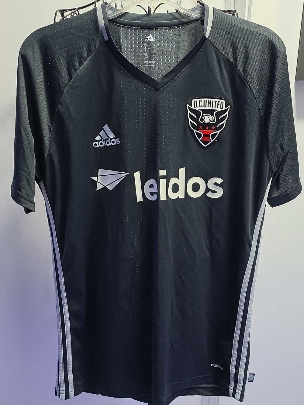 adidas Black D.C. United Home Soccer Jersey with White Accents